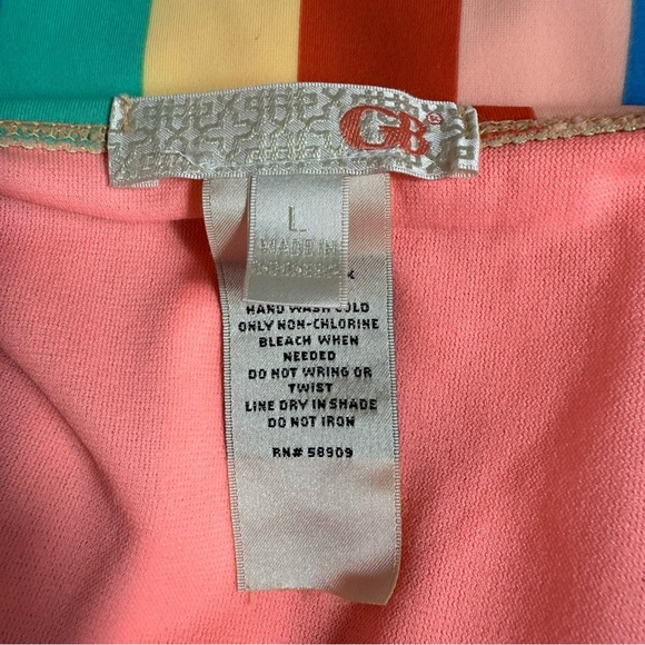GB Colorful Striped One-Piece Swimsuit SIZE Large - Picture 8 of 16